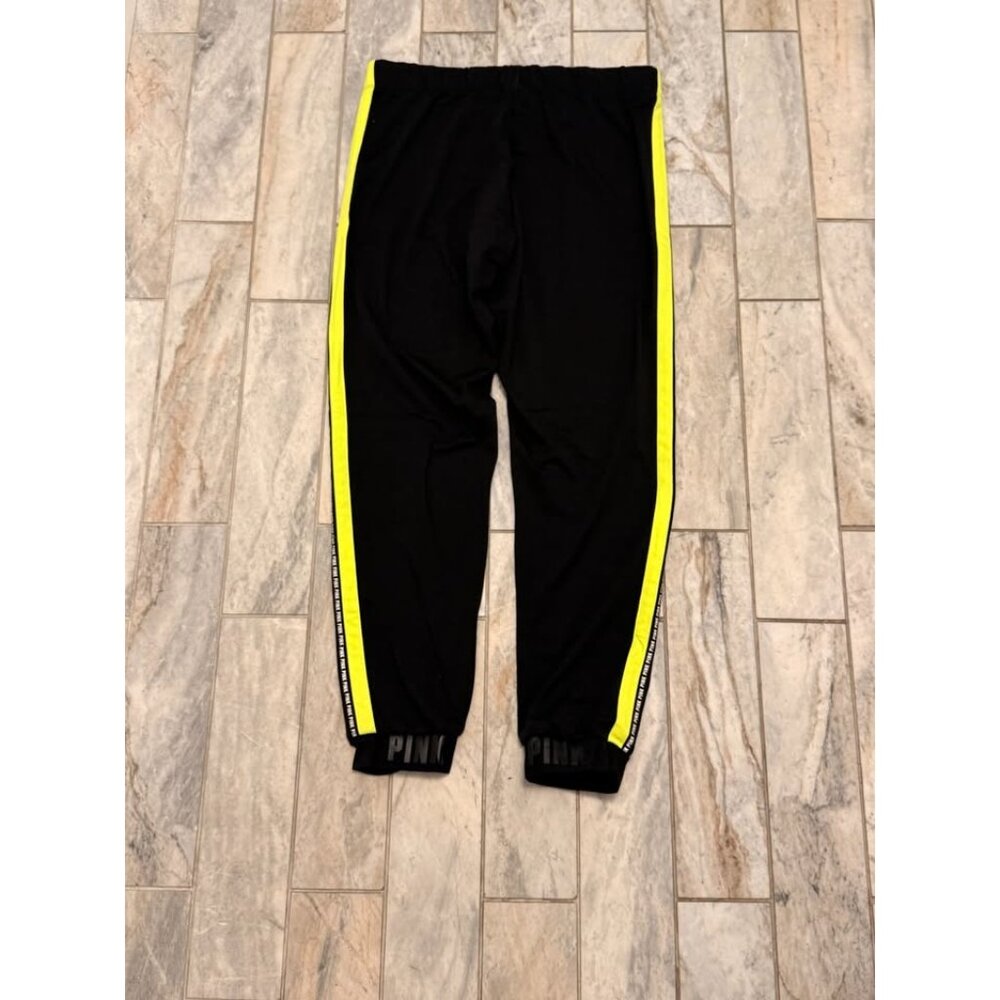 NEW PINK Victoria's Secret women's large black ULTIMATE jogger sweatpants - Picture 2 of 7